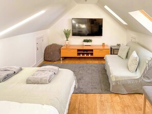 Cosy space with double bed and sofa bed