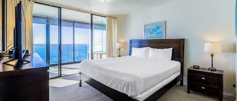 Primary Bedroom with a King Bed and a Full Ocean View
