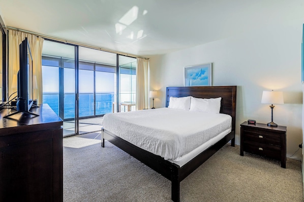 Primary Bedroom with a King Bed and a Full Ocean View