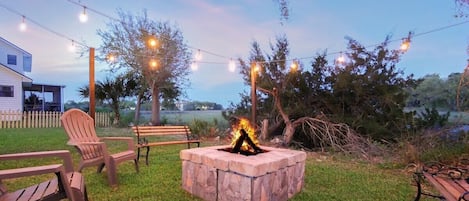 Have a gathering at the firepit! Roast some s'mores, take in the sounds of the Marsh. These lights are easily turned on and off with the flip of a switch