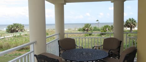 Relax on the patio with an ocean view