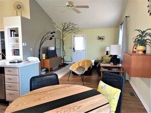 Open floor plan with vaulted ceilings and skylights!