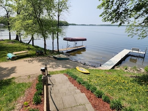 Stone stairway to the lake