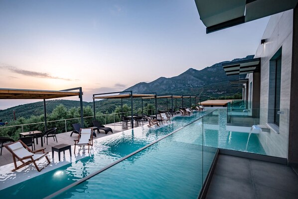 Pool at sunset