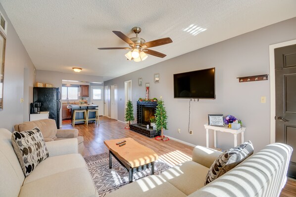 Prescott Vacation Rental | 2BR | 1.5BA | Stairs Required for Access | 910 Sq Ft