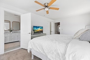 Master bedroom with King Bed and Smart HDTV with Amazon Fire