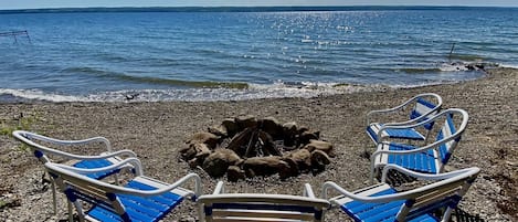 Bonfire on the beach! Perfect for sunsets and early evenings on the water.