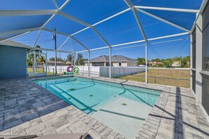 Welcome to your heated salt water pool. Jump in and enjoy your stay! 