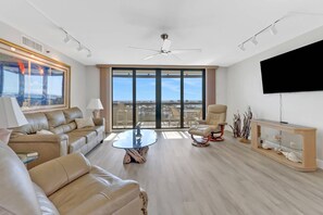 The views - both daytime and sunset - from this waterfront penthouse will leave you speechless.