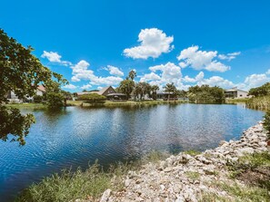 Home is situated on a serene salt-water lake. Catch tarpon snook and more!