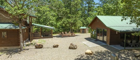 Exterior view of the main house (left photo) and casita (right photo)