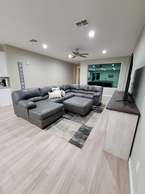 Family room area with television.