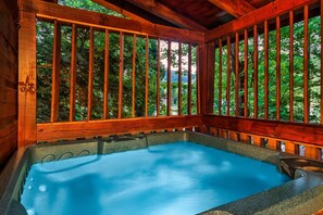 Experience Ultimate Relaxation in the Hot Tub which Accommodates Four Adults