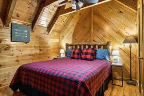 Relax on the Plush King Bed in the Loft Bedroom for a Peaceful Night's Rest