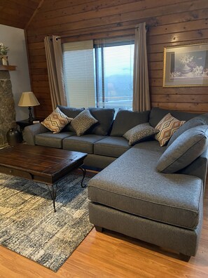 Upstairs living room with new sectional