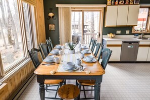 Gather around the dining table for delicious meals.