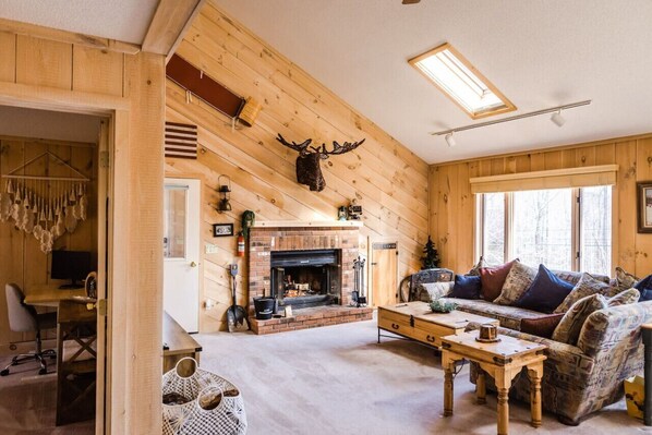 Relax by the fire after a long day.