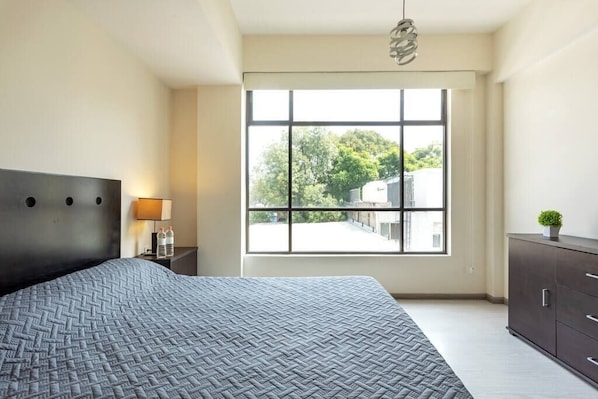 Bedroom with lots of natural light