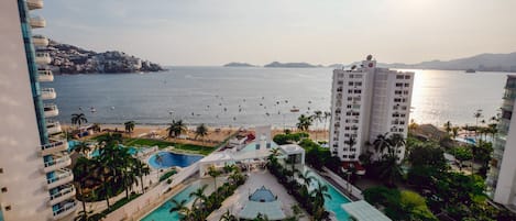 Vue sur la plage ou l’océan