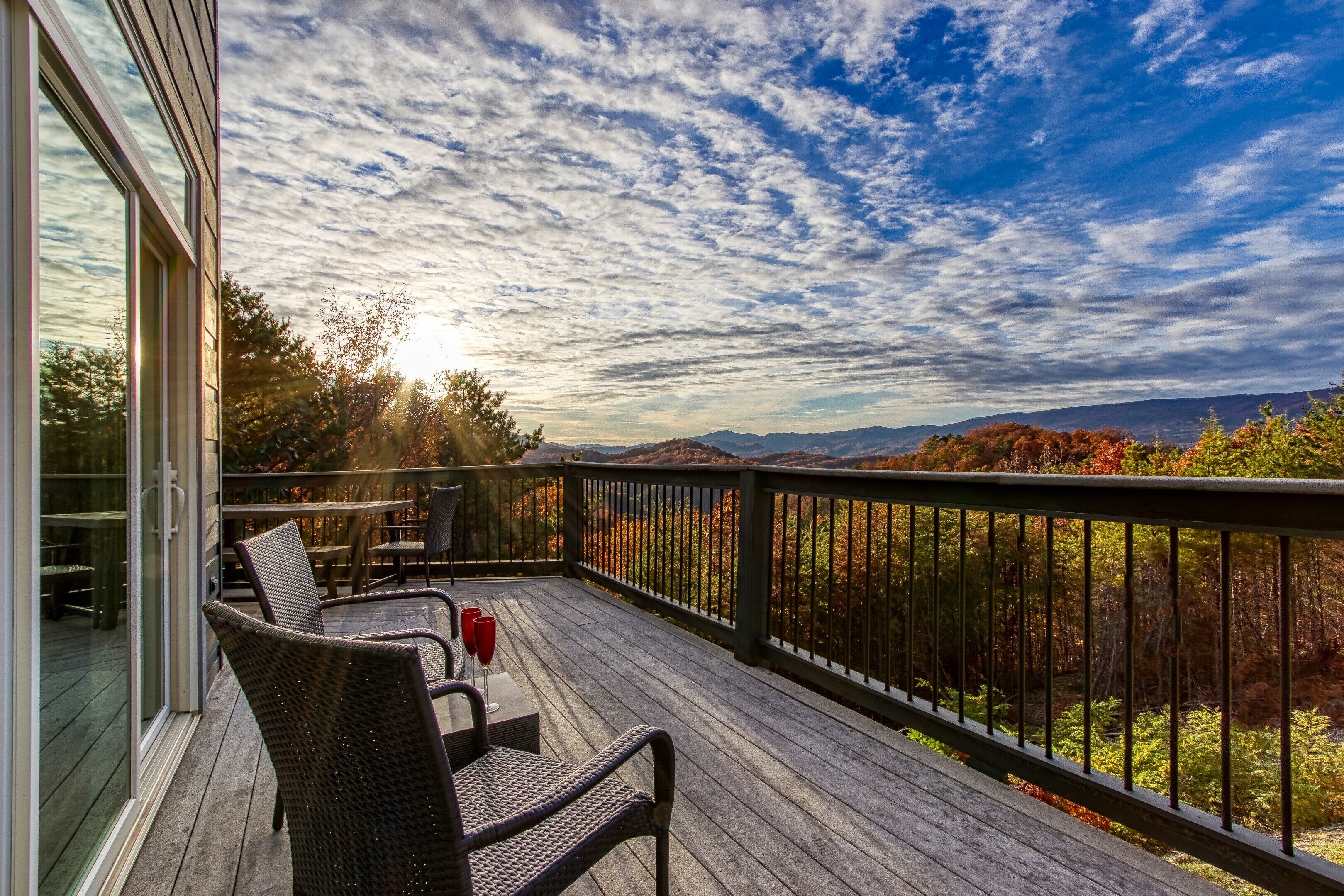 Sunset on our wraparound deck