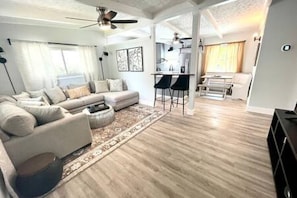 Cozy Comfy Large Sofa with two Stool Seats & Smart TV(not pictured)