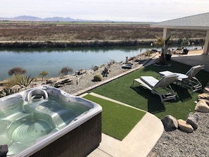 Hot tub & sunning area