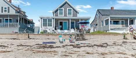 Slider, porch, patio stairs....Beach. Your as close as you can get.