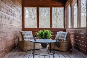 Seating area with a view.