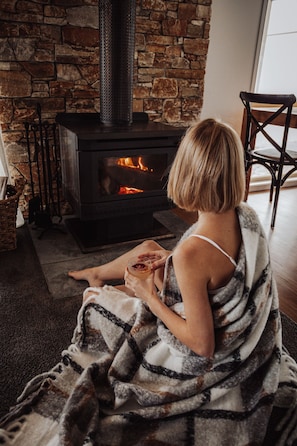 Cosy up in front of the indoor fire