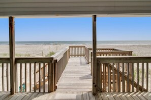 Excellent view of the beach and ocean from the covered deck