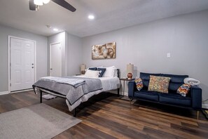 Relax on the stylish loveseat.