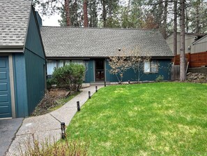 Entry to the home in summer--new exterior paint in 2023!