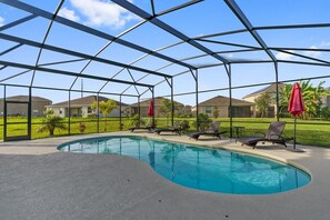 Large south facing pool deck