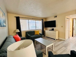 A great place to relax and watch your favorite TV show after a day at the beach.