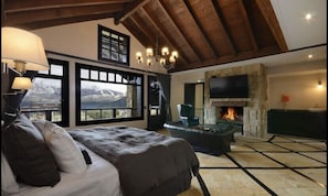 Lay down and relax by the fire and our luxury linens 