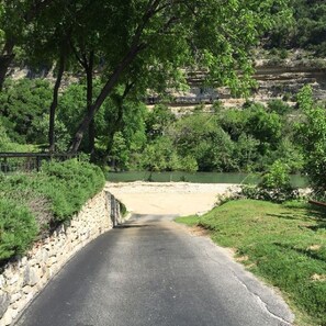 Drive to Private Rock Beach. Over 400 feet of Guadalupe River Frontage