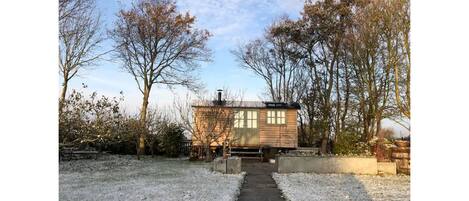 Winter time view of a frosty morning, big skies here