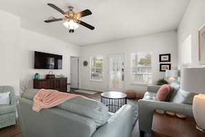 Living room with flat screen TV