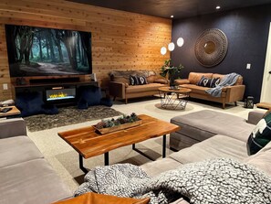 Den with 85” TV