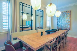 You'll also find this spacious dining table in the living room.