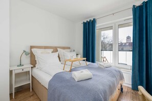 Comfortable double bed in the bedroom.