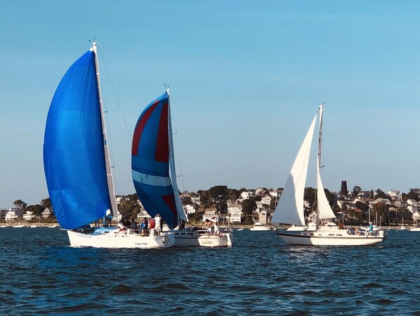 Sailing on Hingham Bay out the front door