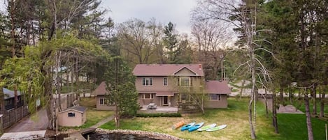 Beautiful 2 story 4 bedroom house RIGHT on the water.  Kayak's, paddle boards and lily pad included!