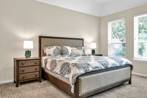 Primary bedroom with a king bed