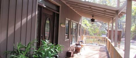 Large porch overlooking the river