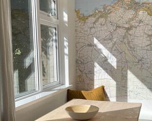 sun lit dining area