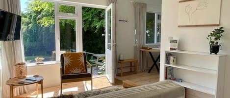 open plan living and dining area