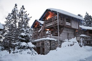 Outsite the chalet in winter