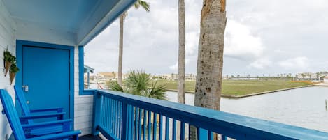 Private balcony off the living area with comfy seating and great views