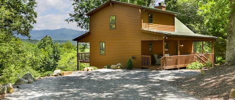 Cabin & Parking Area with Mountain View